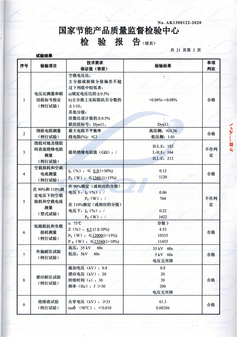 高低压试验报告-S11-1250剑阁剑阁剑阁油浸式变压器-2.jpg